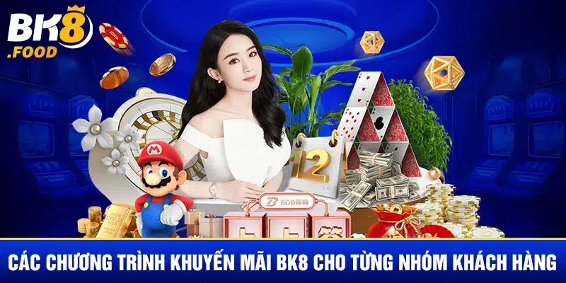 Các chương trình khuyến mãi BK8 cho từng nhóm khách hàng